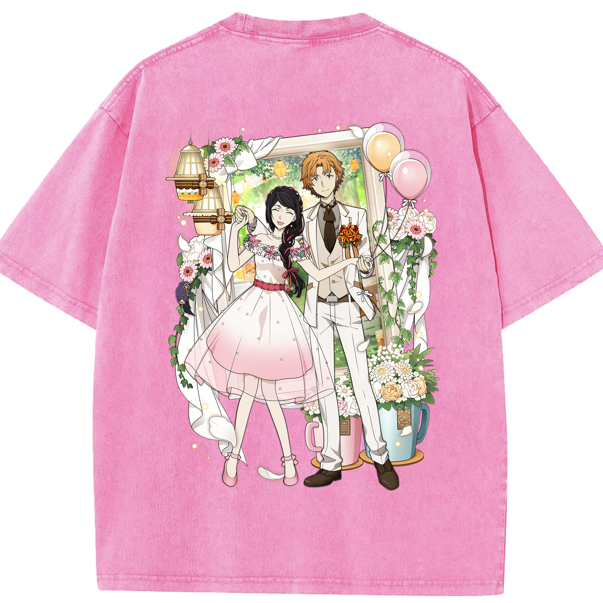 （画像用） 文豪ストレイドッグス Bungo Stray Dogs 綿100% ヴィンテージ風 半袖Tシャツ（背面プリント）